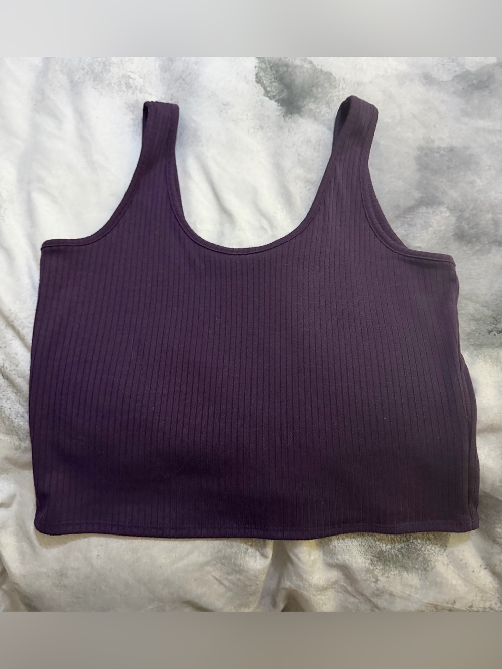 EARTHBOUND Ribbed Scoop Crop Top - Plum